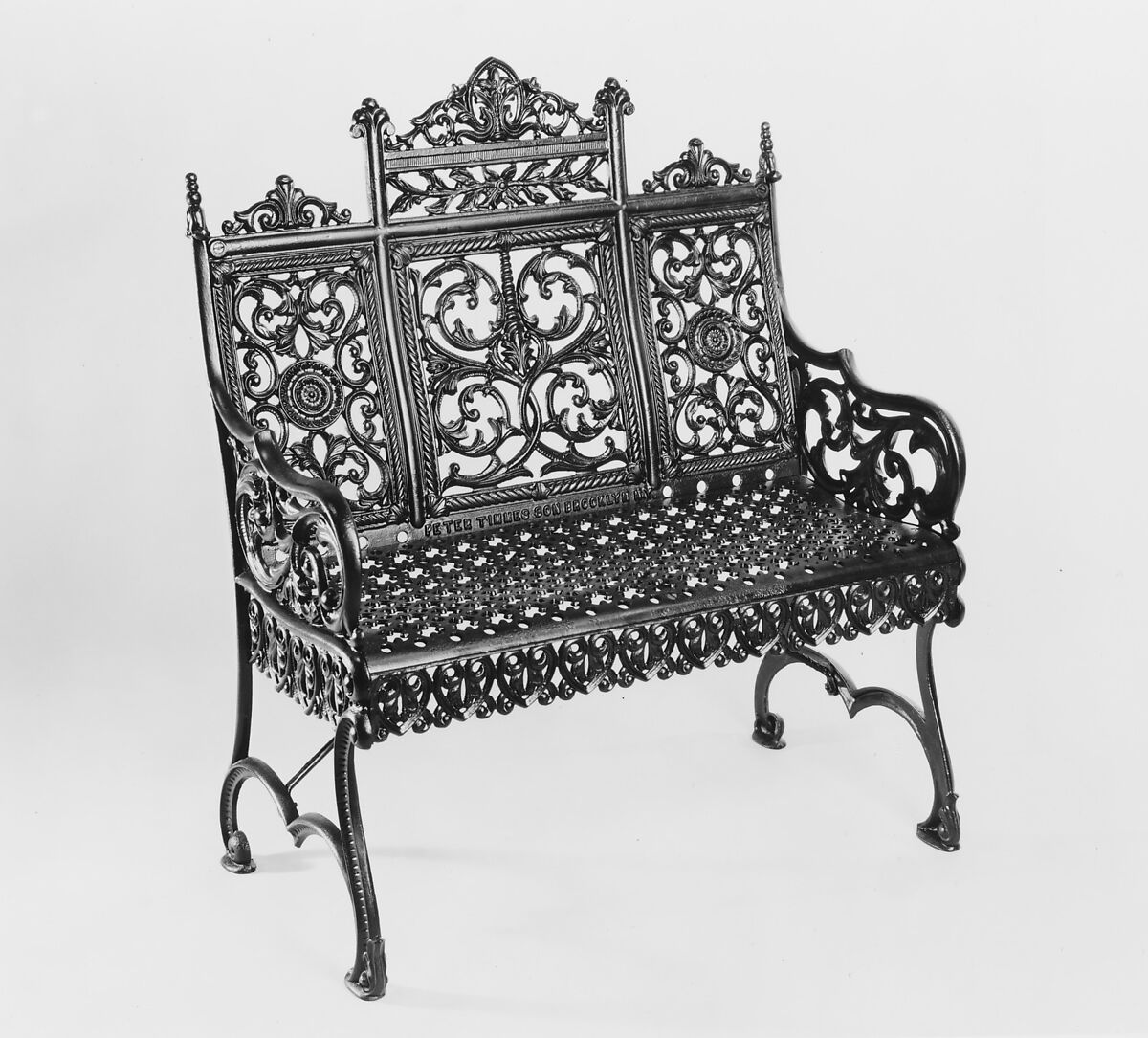 Bench, Peter Timmes (active 1878–1903), Cast iron, American 