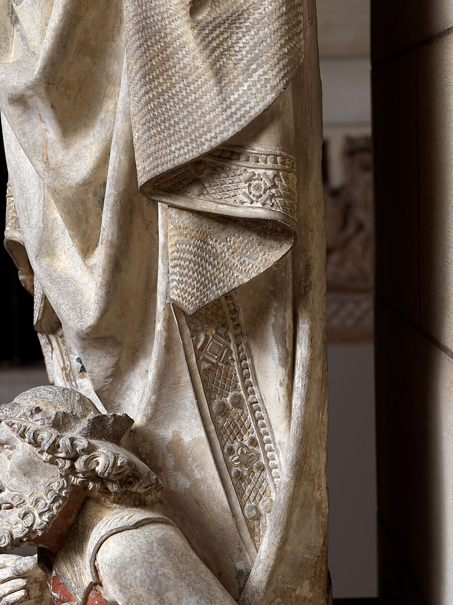 Saint Catherine of Alexandria, Workshop of Jan Crocq (South Netherlandish, before 1465–after 1510), Limestone with traces of paint, French