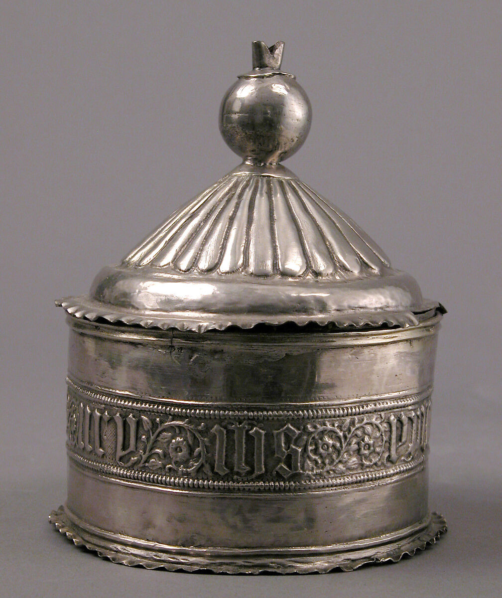 Pyx, Silver with silver-gilt interior, Spanish 