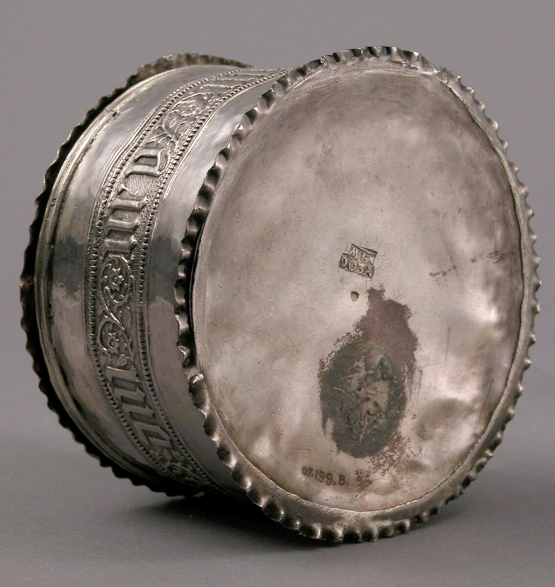 Pyx, Silver with gilded interior, Spanish
