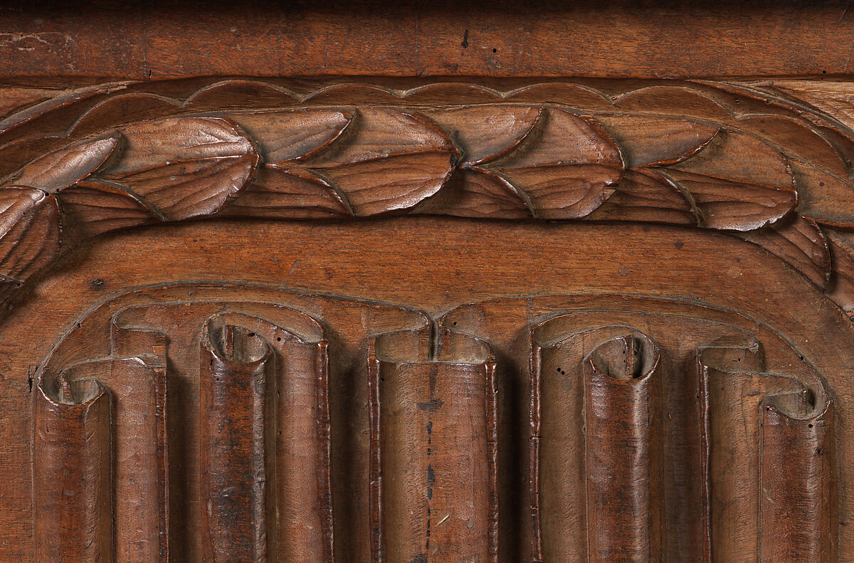 Chest, Walnut with restored lid and sides, Swiss or French