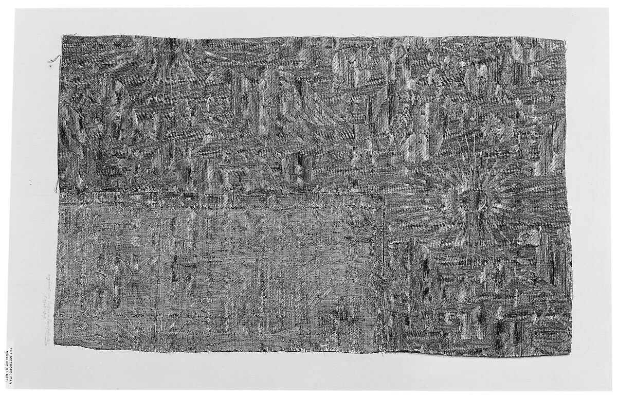 Brocade Textile, Silk, gold thread, Italian