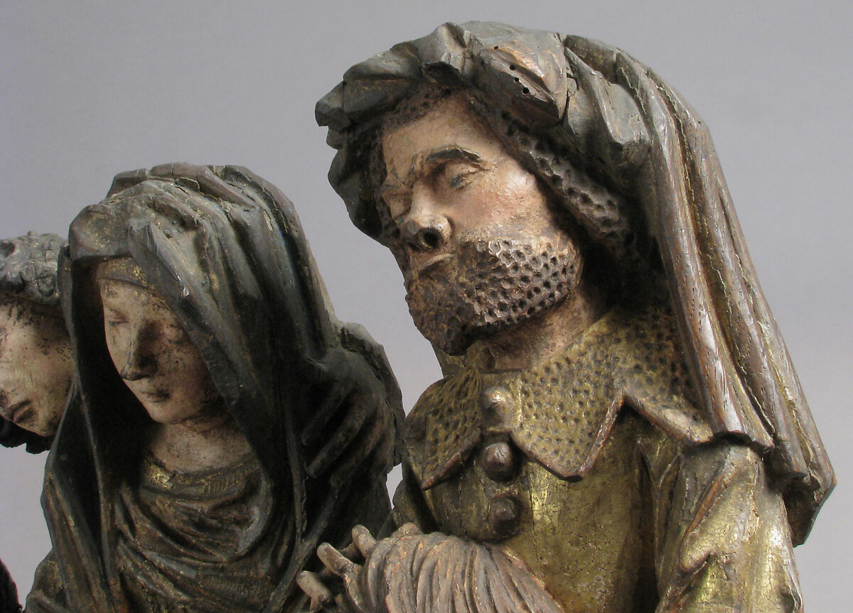 The Entombment of Christ with the Virgin Mary, Saint John, Nicodemus, and Joseph of Arimathea, Wood, polychromy, gilding, North French