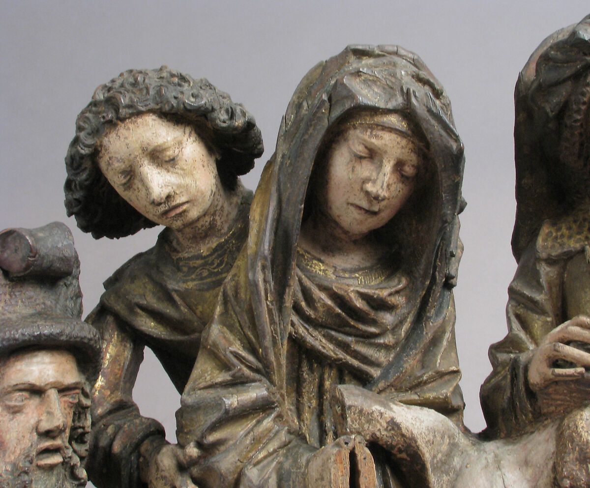 The Entombment of Christ with the Virgin Mary, Saint John, Nicodemus, and Joseph of Arimathea, Wood, polychromy, gilding, North French