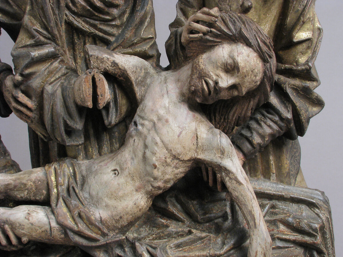 The Entombment of Christ with the Virgin Mary, Saint John, Nicodemus, and Joseph of Arimathea, Wood, polychromy, gilding, North French