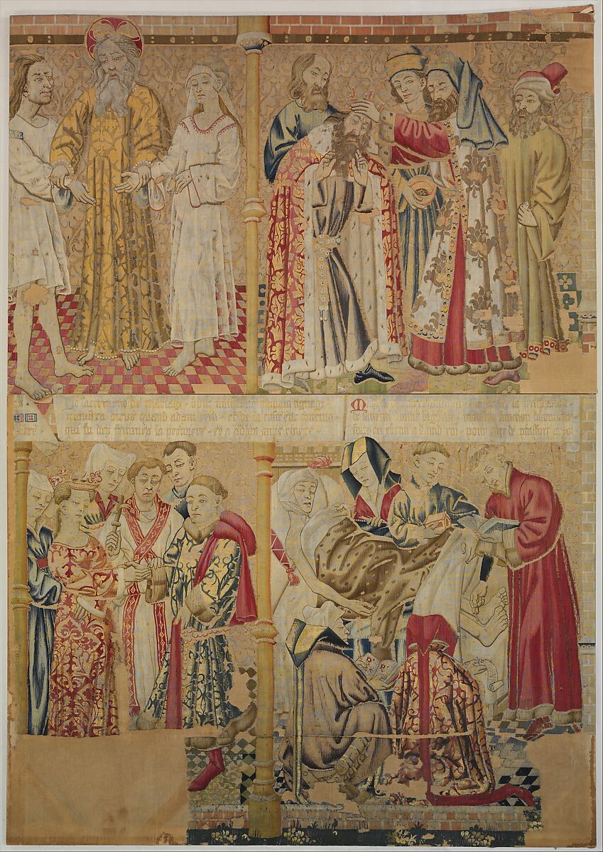 Scenes from the Story of the Seven Sacraments, Matrimony and Extreme Unction, Wool warp, wool and silk wefts, South Netherlandish 