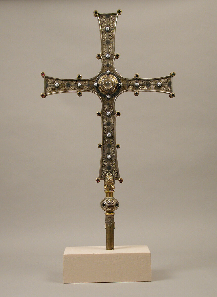 Cross of Cong, Copper, gold, enamel, glass, silver on oak, Irish 