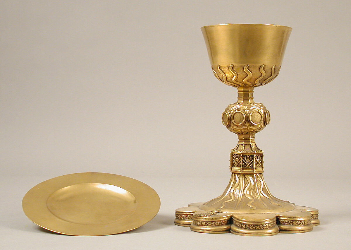 Chalice and Paten, Silver gilt, French 