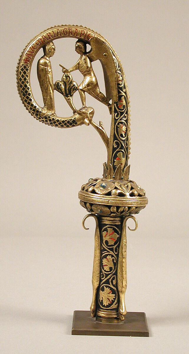 Crozier Head, Copper-gilt, enamel, French 