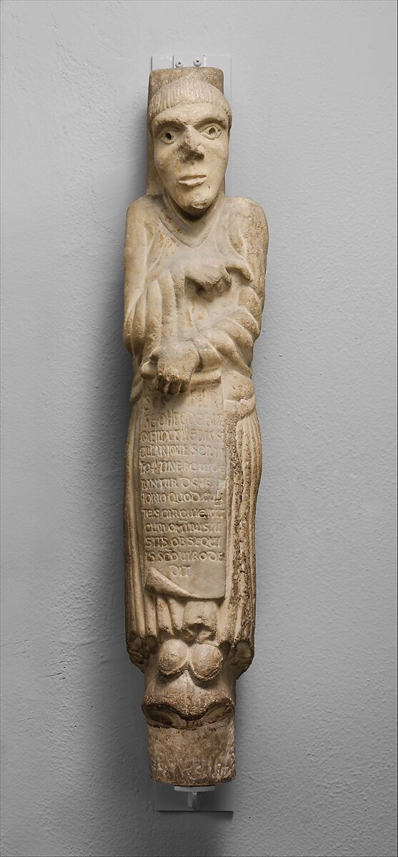 Column Statue of Saint Hilary of Galeata, Marble (Carrara marble), North Italian