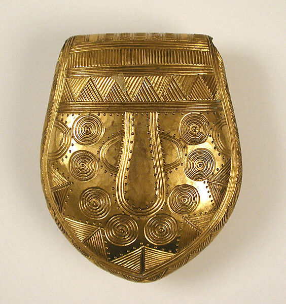 Amulet or Bulla, Lead, gold plate, Irish 