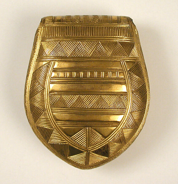 Amulet or Bulla, Lead, gold plate, Irish