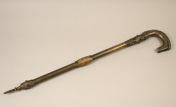 Crozier of Clonmacnoise, Bronze, silver inlay, gilt, gem stones, Irish