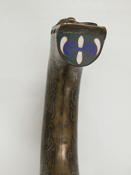 Crozier of Clonmacnoise, Bronze, silver inlay, gilt, gem stones, Irish