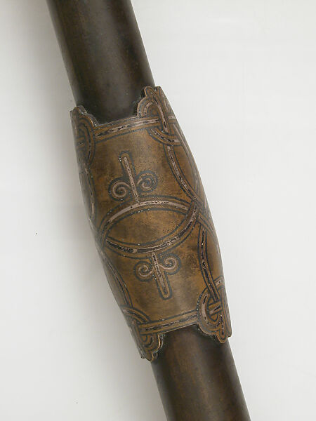 Crozier of Clonmacnoise, Bronze, silver inlay, gilt, gem stones, Irish