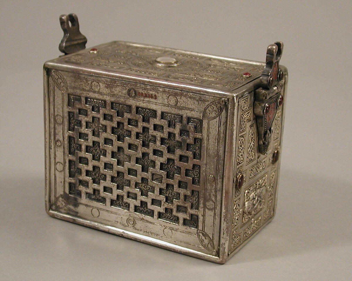 Shrine of The Gospels of Saint Molaise, Bronze, silver, silver gilt, gem stones, Irish