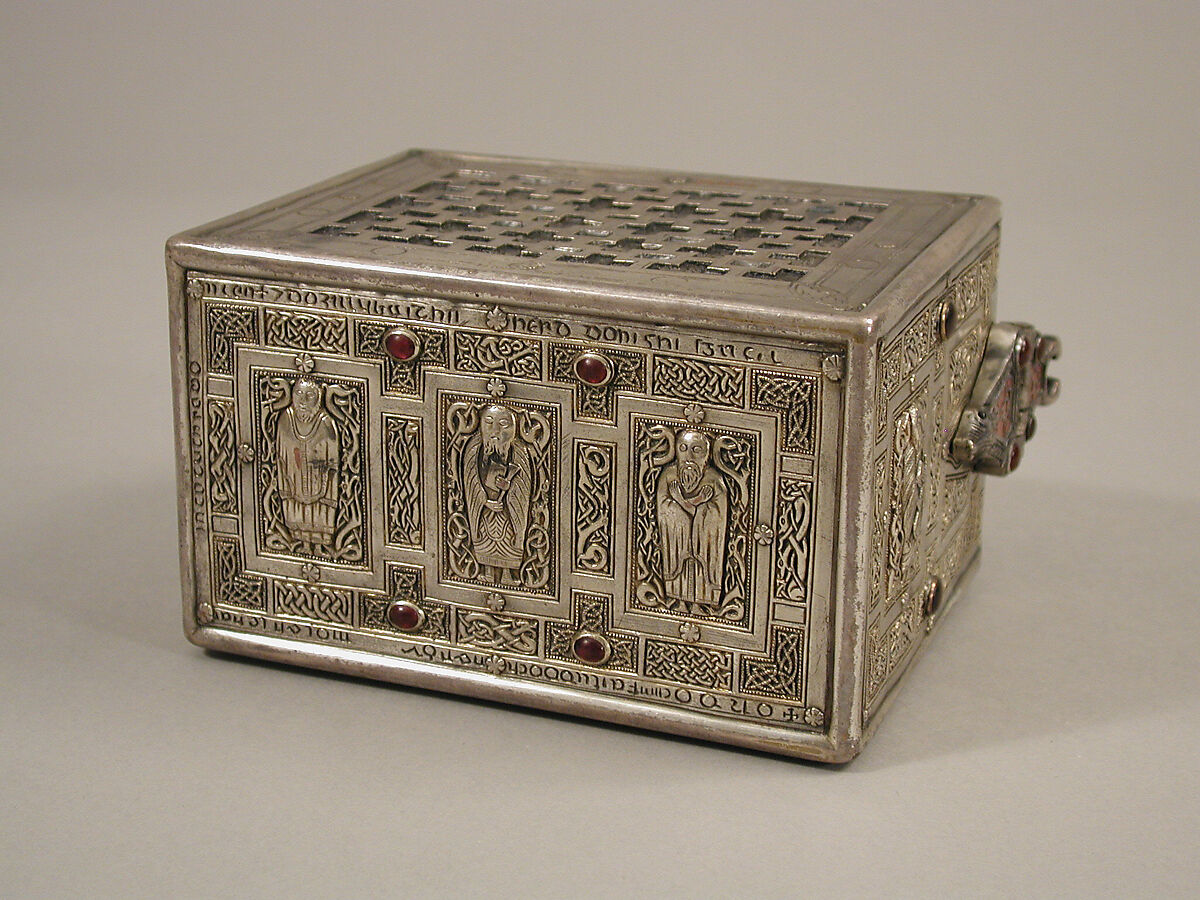 Shrine of The Gospels of Saint Molaise, Bronze, silver, silver gilt, gem stones, Irish