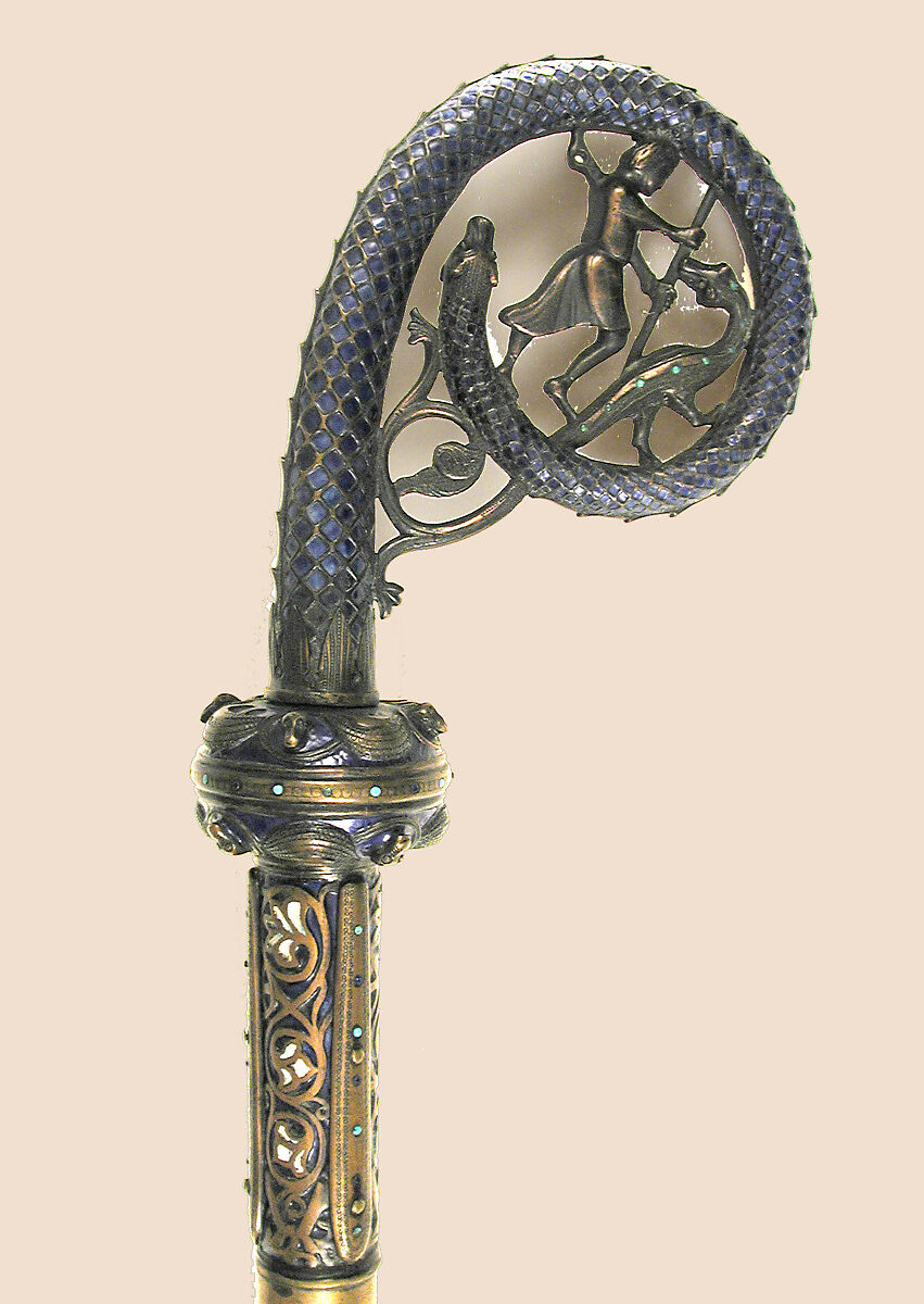 Crozier of Crmac McCarthy, Copper, enamel, gem stones, French 