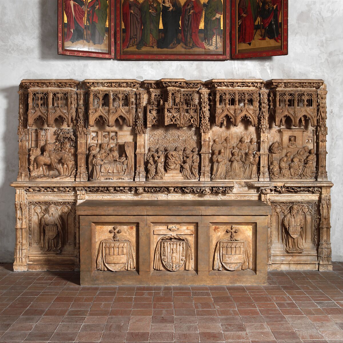 Altar Predella and Socle of Archbishop Don Dalmau de Mur y Cervelló, Francí Gomar (Spanish, Aragon, active by 1443–died ca. 1492/3), Alabaster with traces of paint and gilding, Spanish 