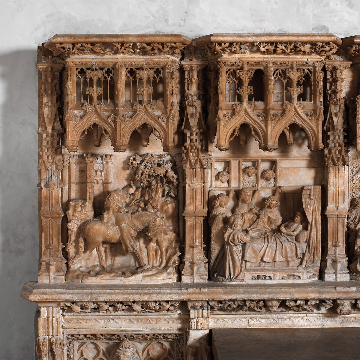Altar Predella and Socle of Archbishop Don Dalmau de Mur y Cervelló, Francí Gomar (Spanish, Aragon, active by 1443–died ca. 1492/3), Alabaster with traces of paint and gilding, Spanish