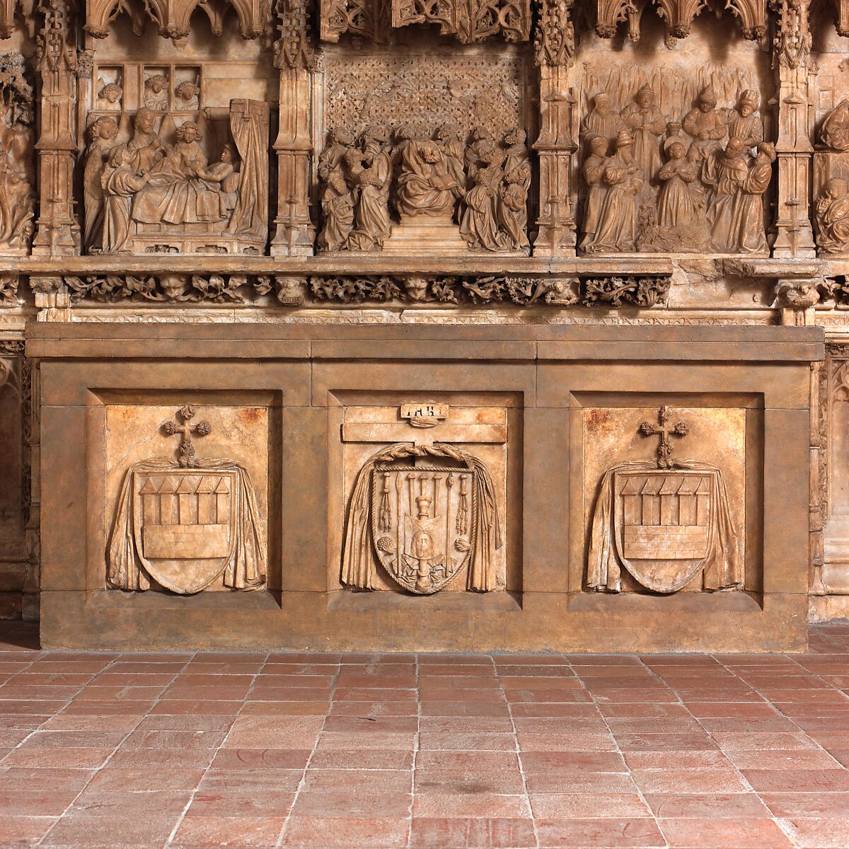 Altar Predella and Socle of Archbishop Don Dalmau de Mur y Cervelló, Francí Gomar (Spanish, Aragon, active by 1443–died ca. 1492/3), Alabaster with traces of paint and gilding, Spanish