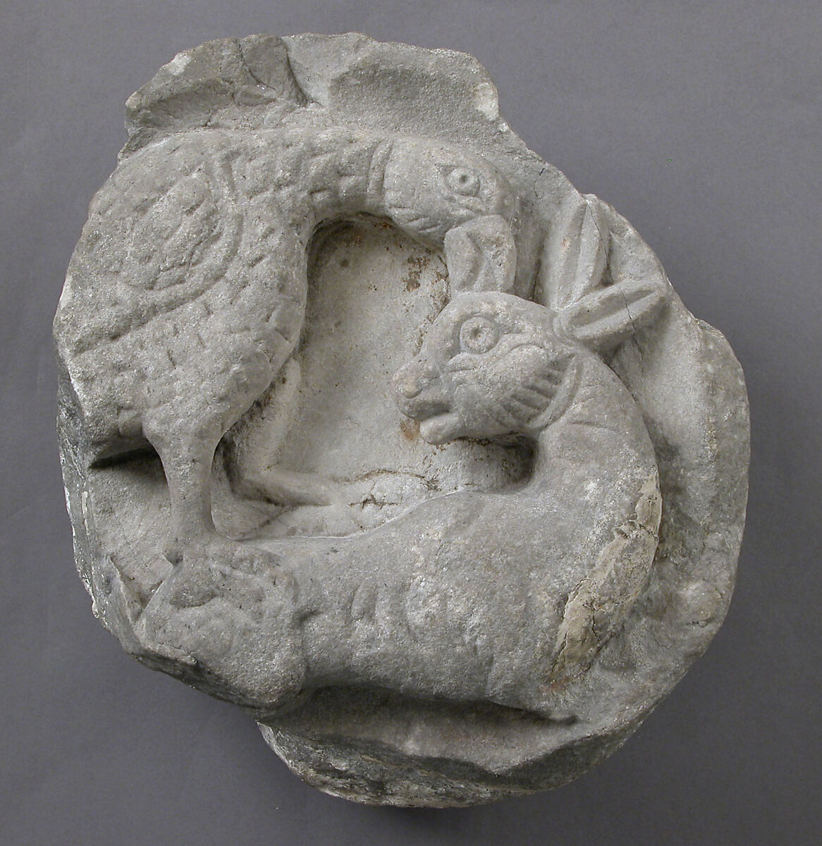 Decorative Roundel, Marble (Carrera marble from Carrera (Italy)), Italian