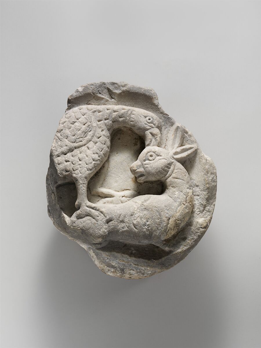 Decorative Roundel, Marble (Carrera marble from Carrera (Italy)), Italian