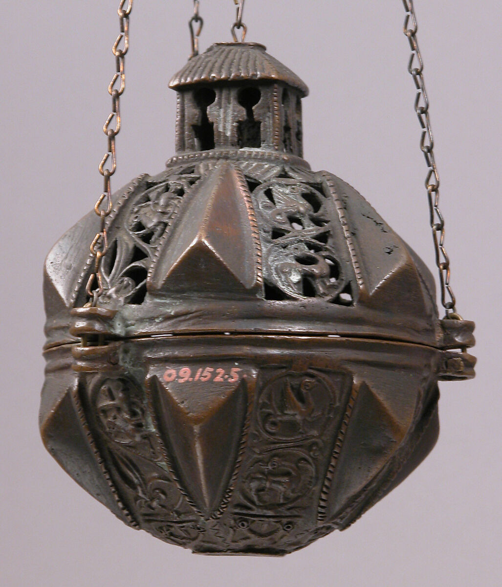 Censer with Animal and Scroll Motifs, Copper alloy, North Italian