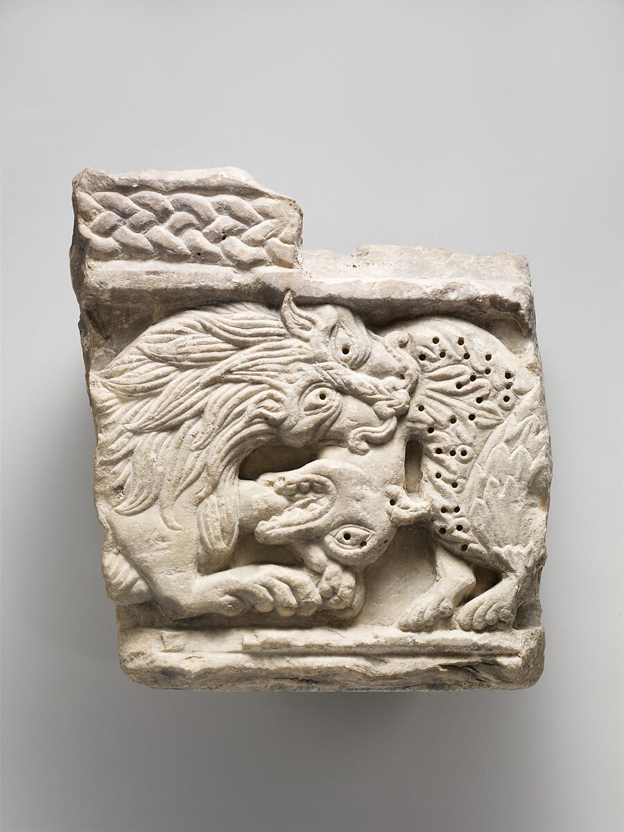Fragment of an Animal Relief, Marble (Lunense marble from Carrara), Italian