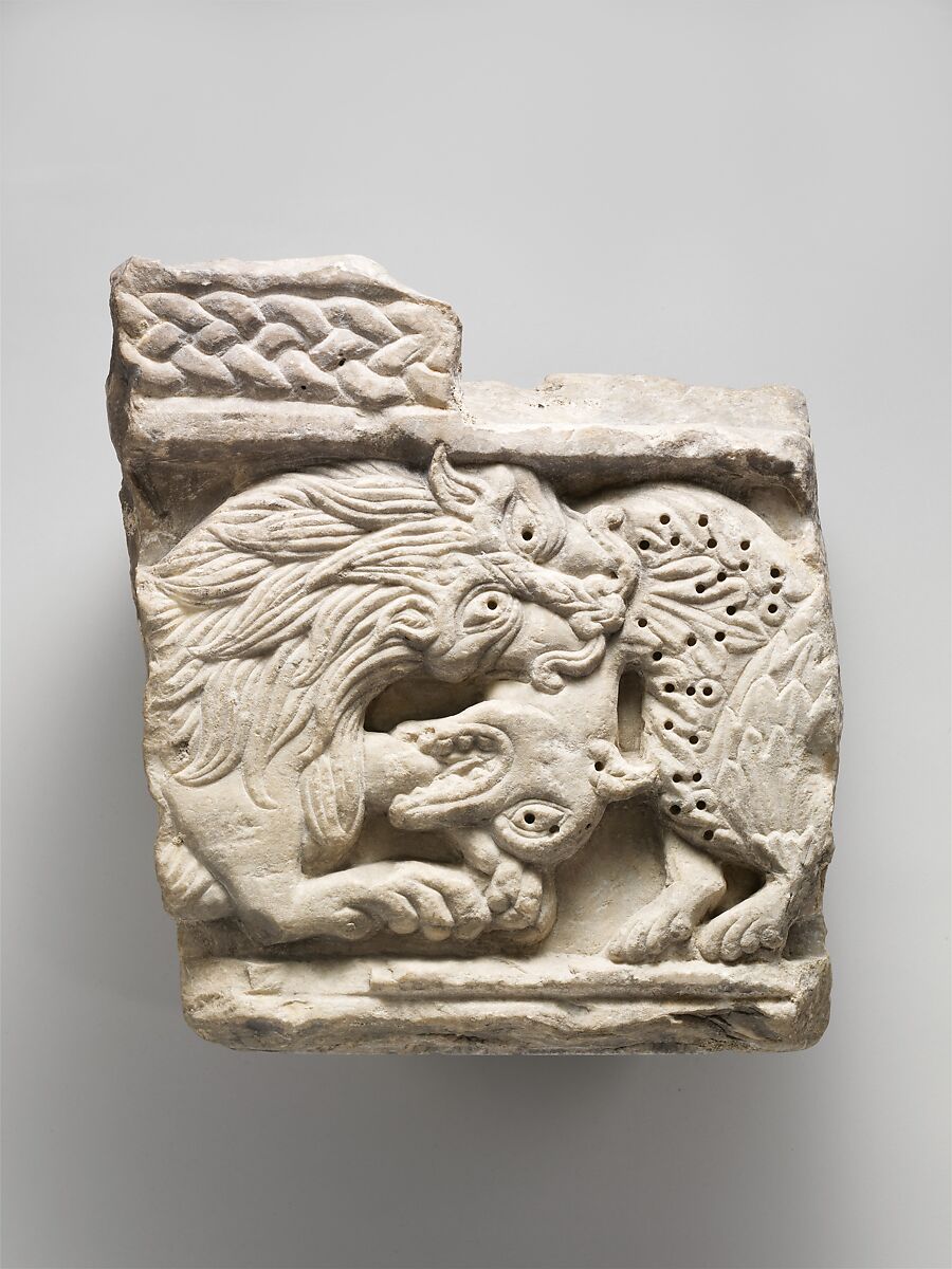 Fragment of an Animal Relief, Marble (Lunense marble from Carrara), Italian 