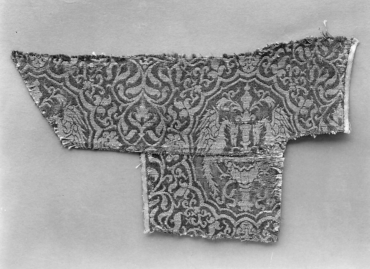 Textile with Birds, Silk, metal thread, Spanish