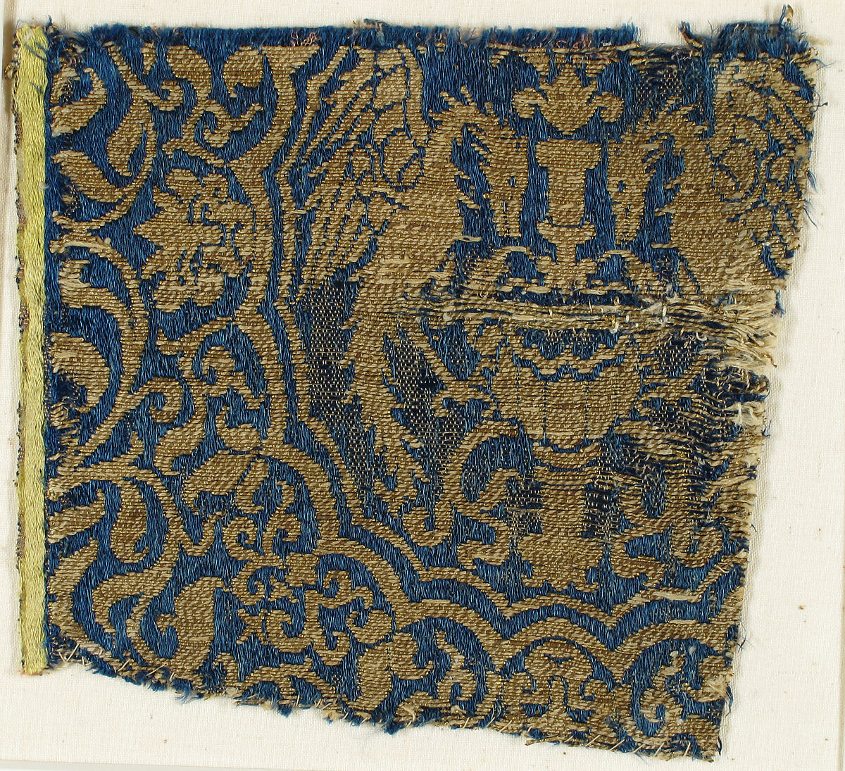 Textile with Birds, Silk, metal thread, Spanish 