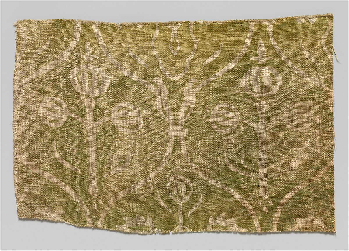 Fragment of Printed Linen, Linen, German 
