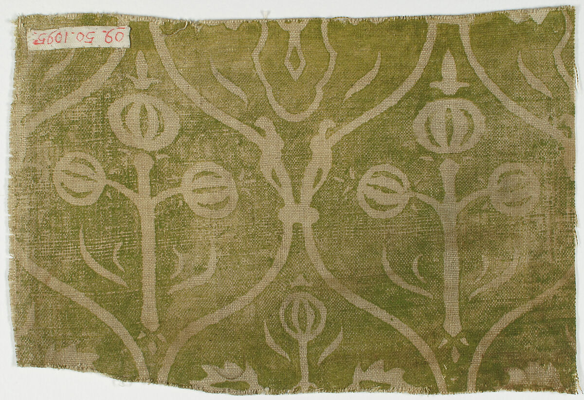 Fragment of Printed Linen, Linen, German