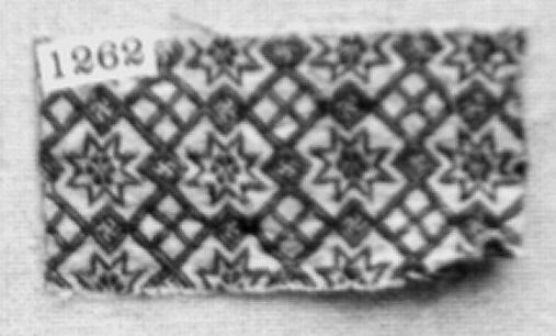 Textile with Stars and Swastika, Silk, wool, German