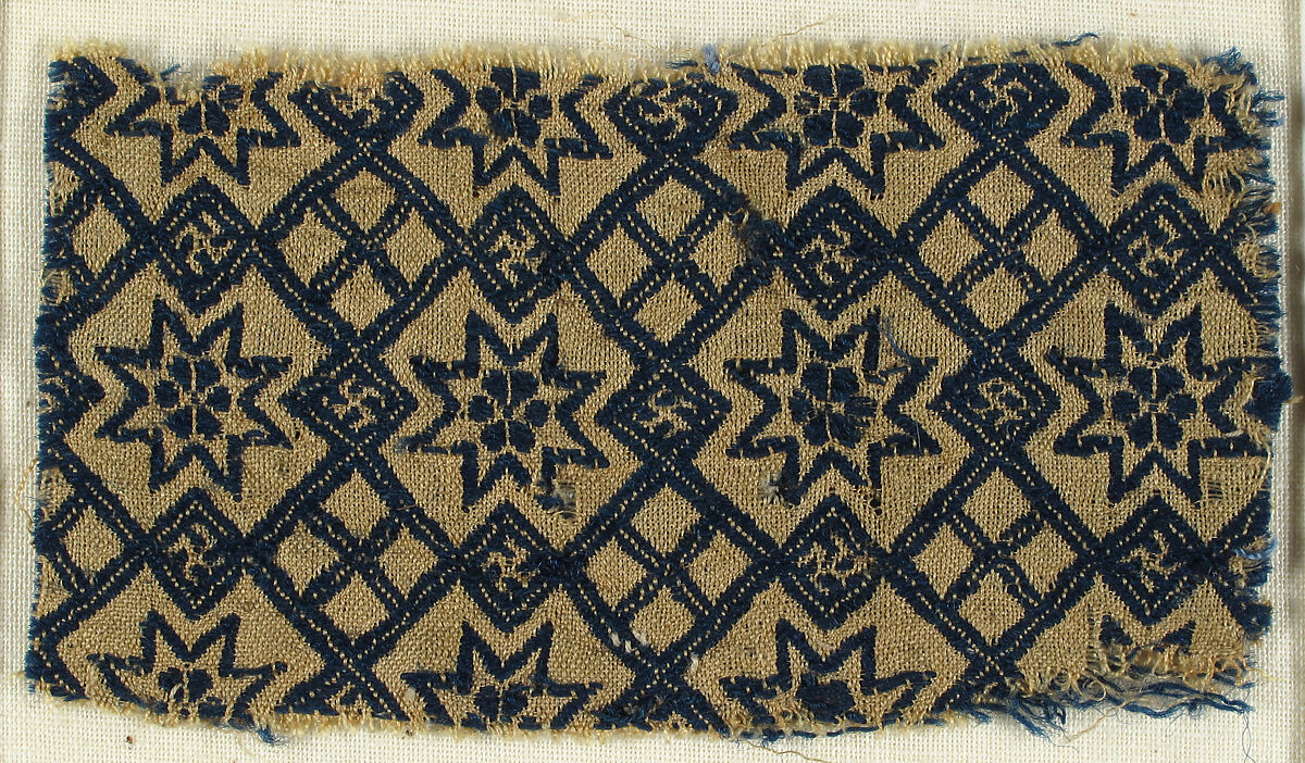 Textile with Stars and Swastika, Silk, wool, German 