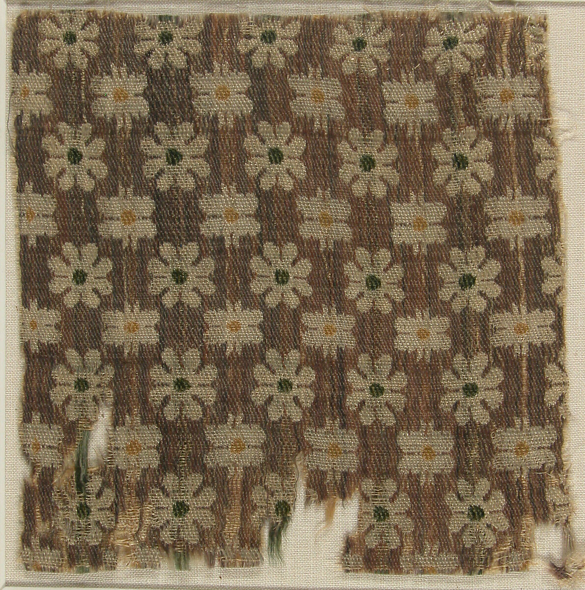 Textile with Flower Motif, Silk, German 