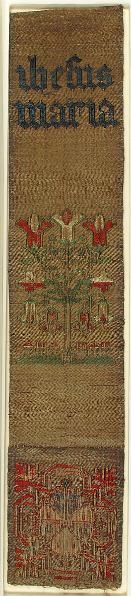 Textile, Silk, linen and metal thread, German 