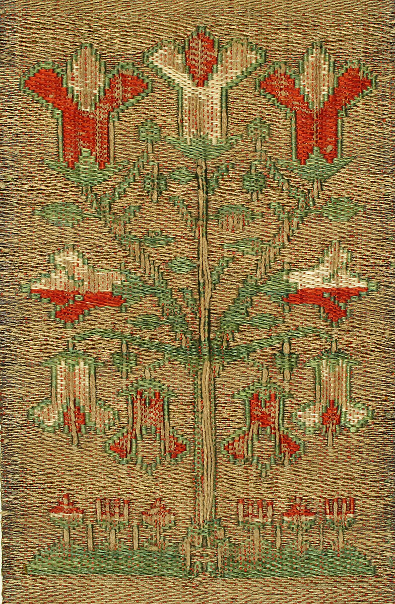 Textile, Silk, linen and metal thread, German