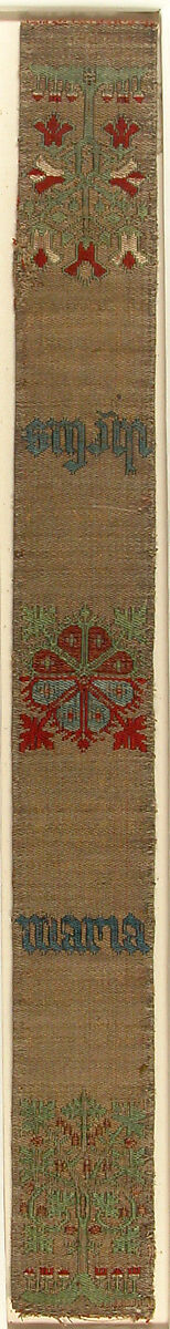 Band, Silk, metal thread, German 