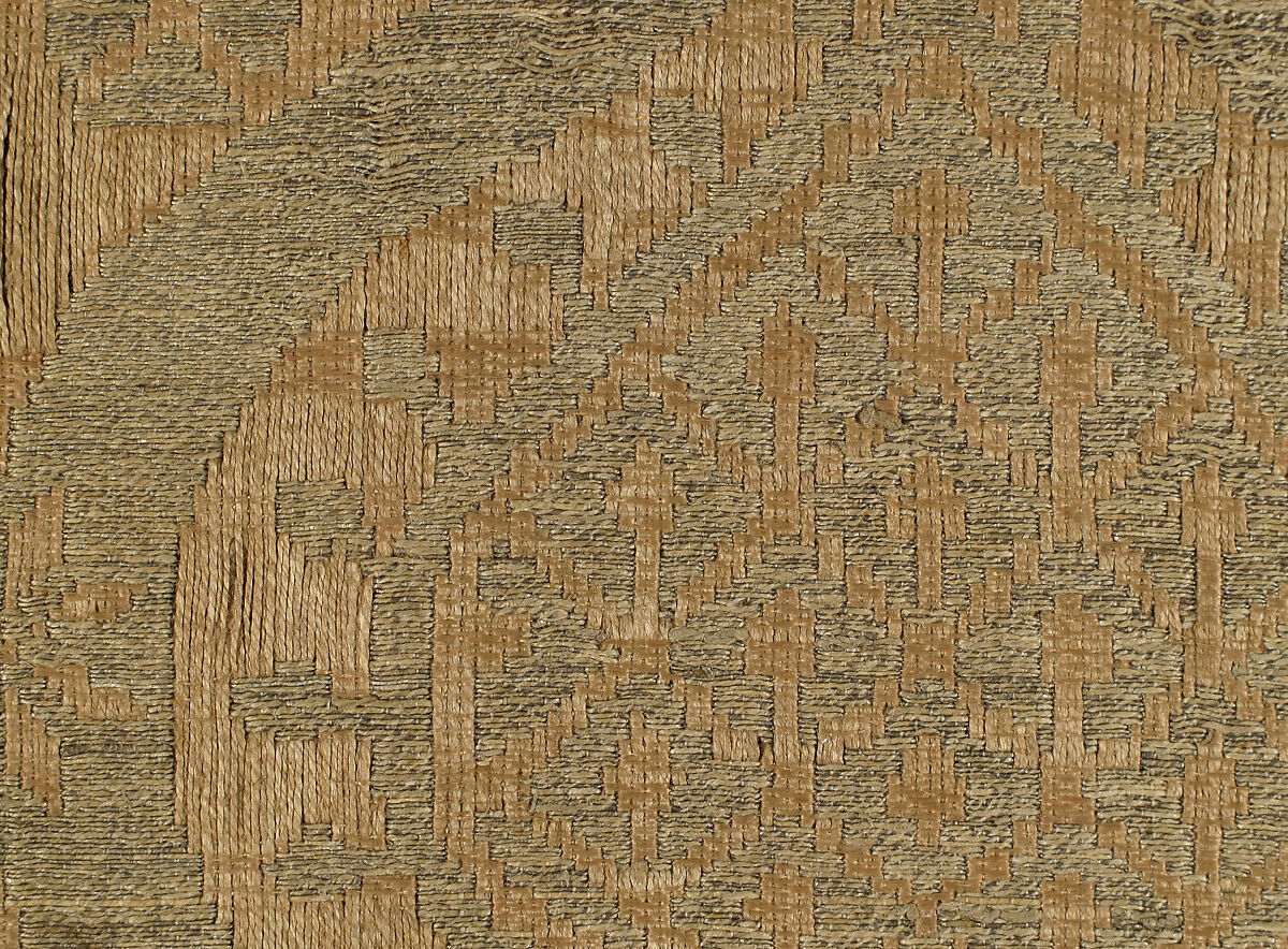 Brocatelle Textile, Silk, linen, metal thread, German