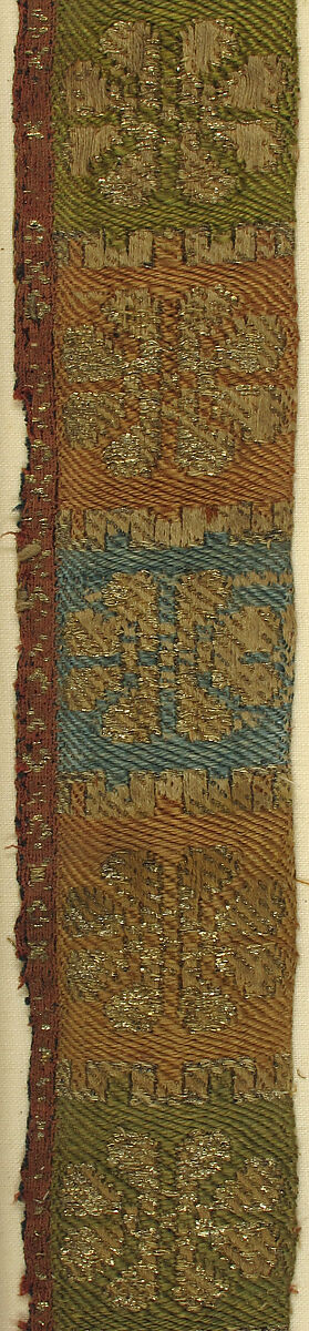 Brocade Textile, Silk, linen, metal thread, German