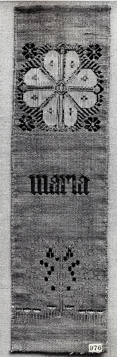 Textile, Silk, linen and gold thread, German
