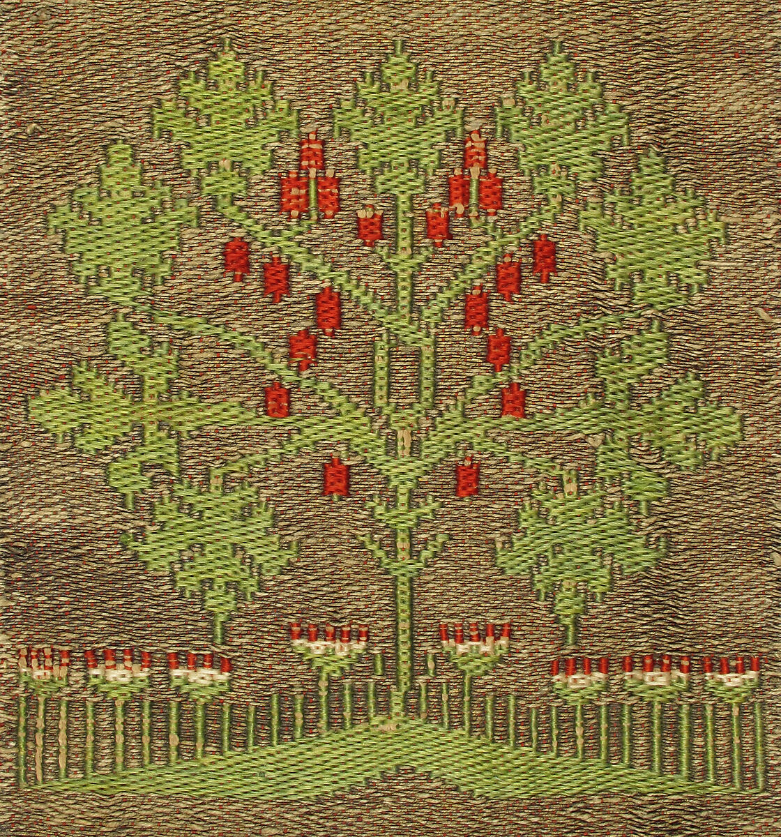 Textile, Silk, linen and gold thread, German