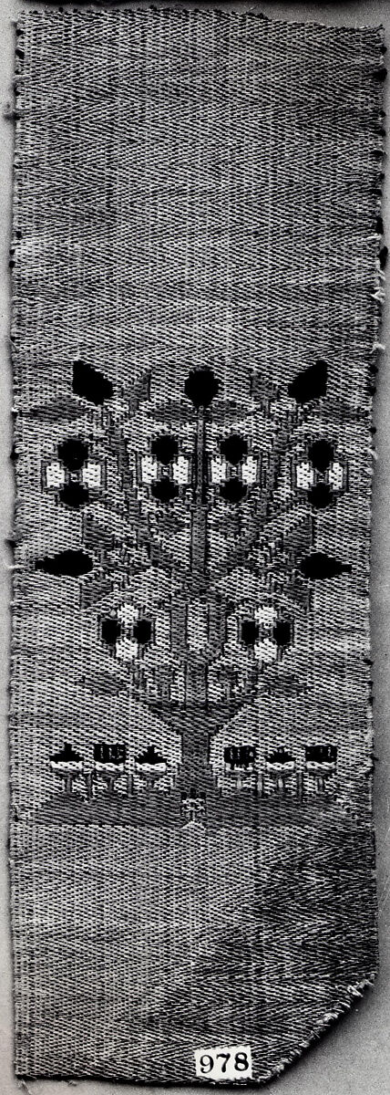 Textile, Silk, linen and metal thread, German