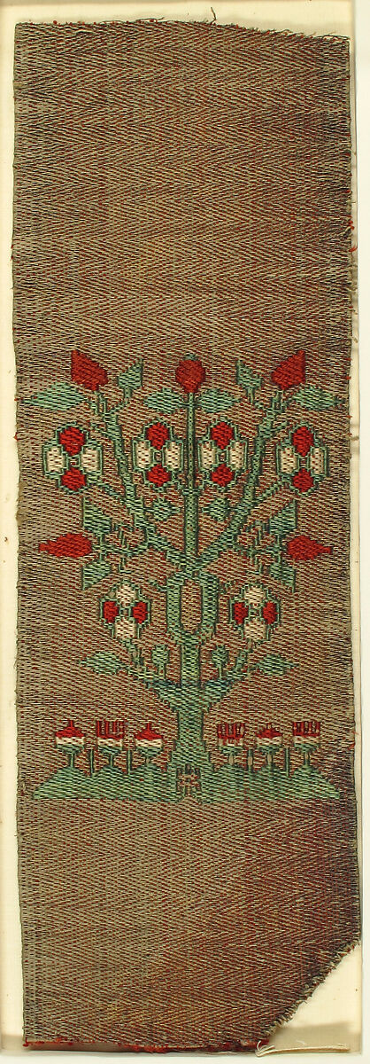 Textile, Silk, linen and metal thread, German 