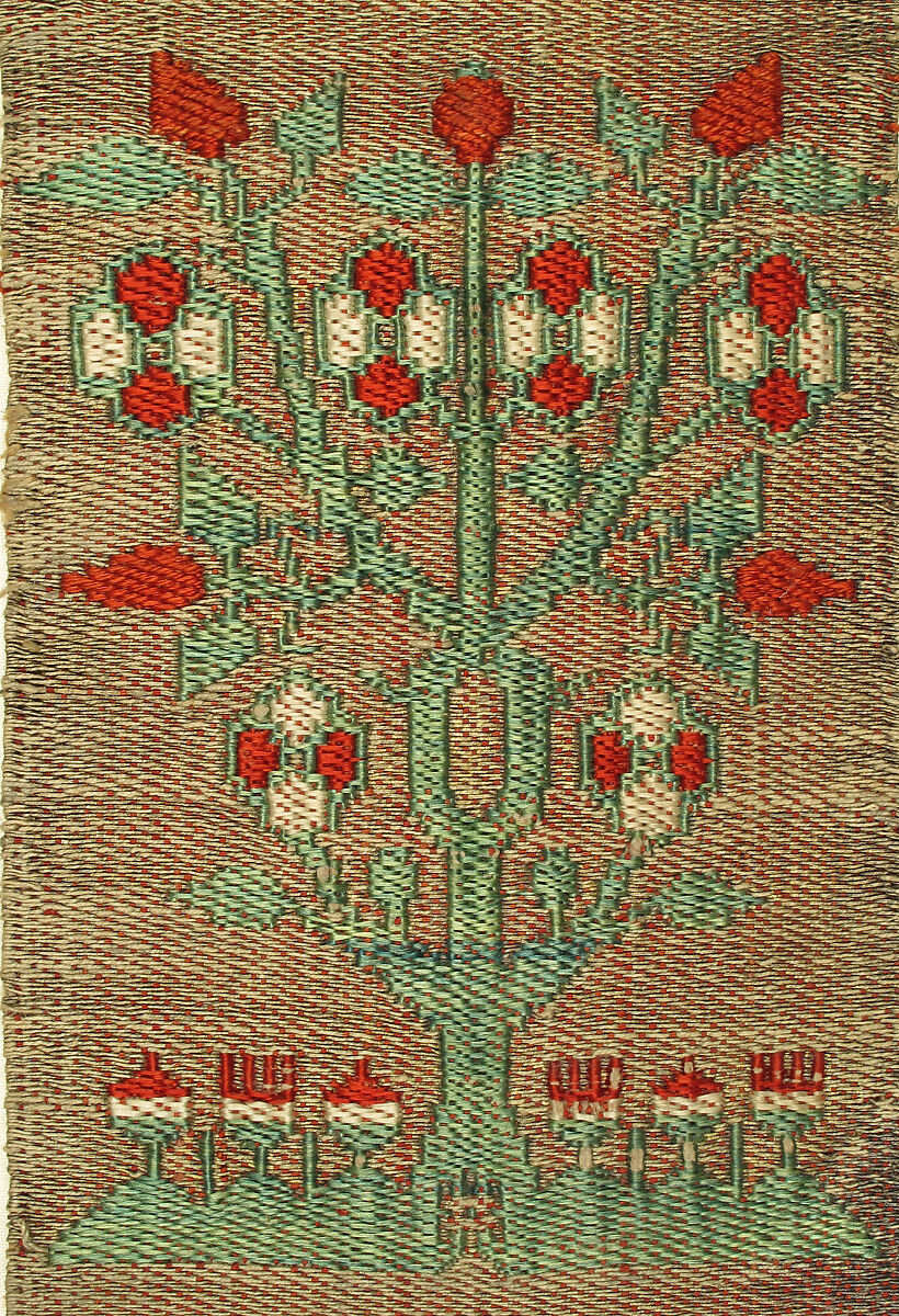 Textile, Silk, linen and metal thread, German