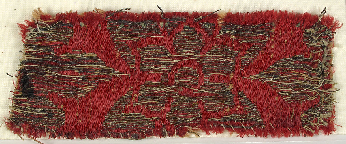 Textile with Flower Motive, Silk, linen, gold thread, Italo-Arabic 