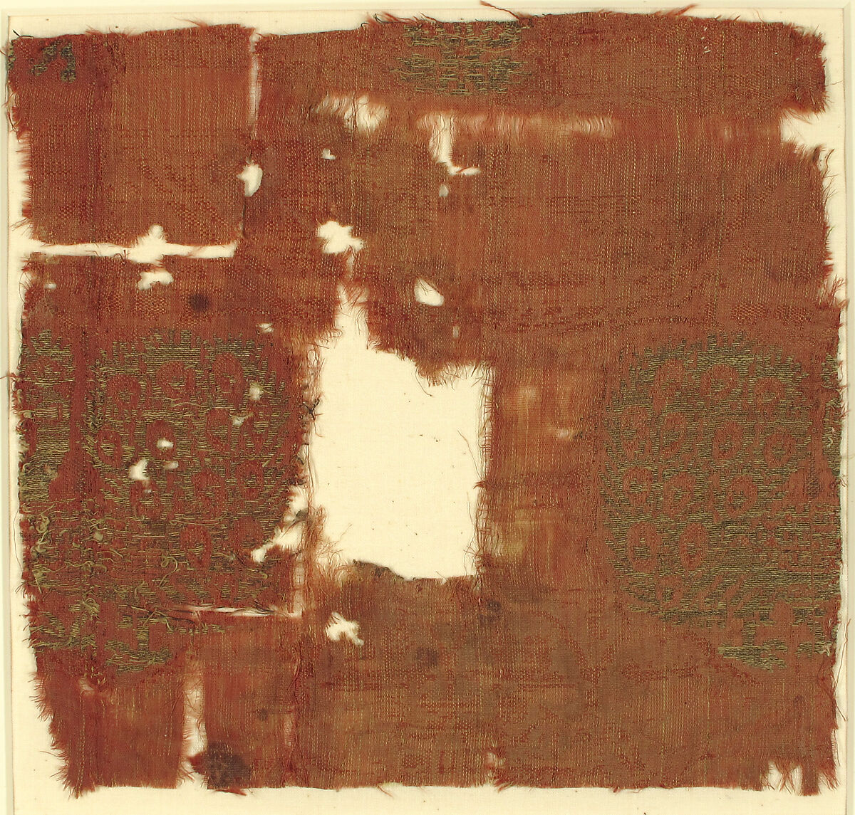 Textile with Lions and Peacocks, Silk, metal thread, Italian