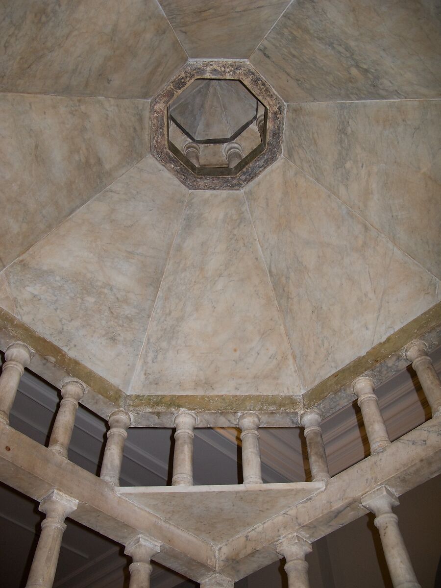 Ciborium, Nicolaus Ranucius (Ranierius) and His Sons, Johannes and Guittone, Marble (Lunense) from Carrera with hardstone and gold glass inlay, Italian